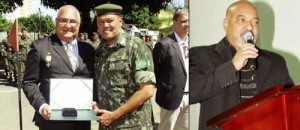 O poeta João Beltrão Filho, secretário de governo, administração e recursos humanos do município de Campos Belos, foi agraciado com a medalha e diploma de amigo da 7ª CSM(Circunscrição do Serviço Militar) em evento realizado no Ginásio Rio Vermelho, no dia 21 de maio, em Goiânia. Por motivos alheios a sua vontade não pôde comparecer, me dando a honra de o representar na solenidade, onde fui recepcionado pelo comandante da regional de Campos Belos, Tenente Laydner, com que apareço na foto acima. Parabéns, nobre amigo, condecoração mais que merecida.