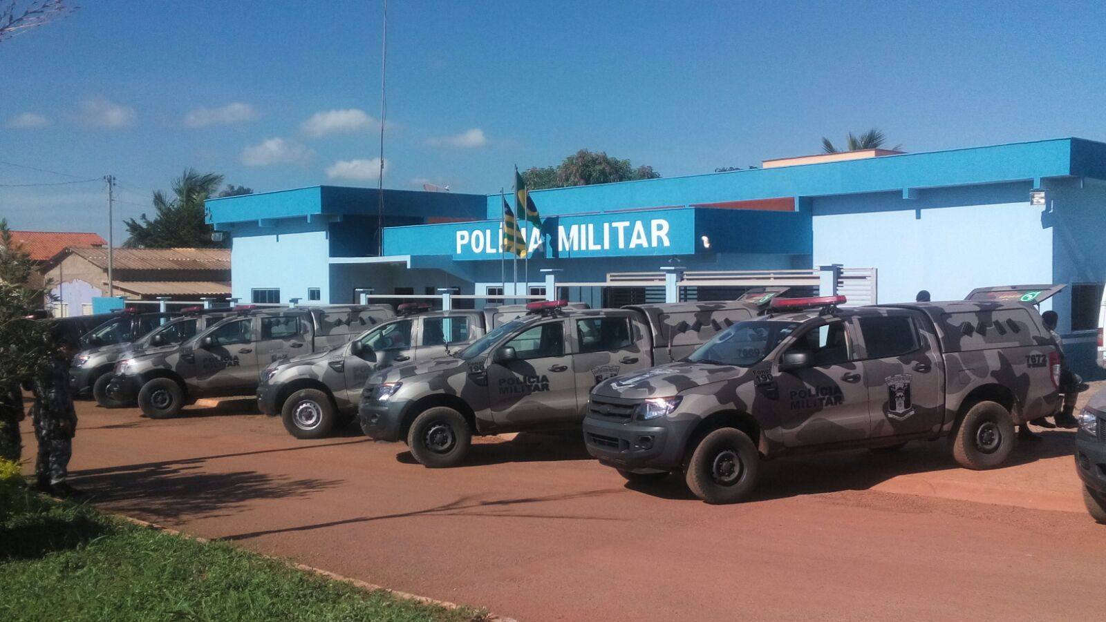 Forças da Policia Militar de goiás estão posicionadas para cumprir ordem de reintegração de posse.