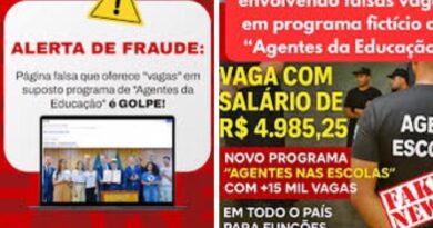 PROMESSA DE 15 MIL VAGAS – FNDE alerta para golpe envolvendo falsas vagas em programa fictício de “Agentes da Educação”.