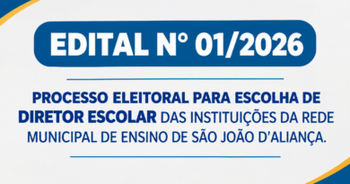 SÃO JOÃO D’ALIANÇA – Processo de Qualificação e Seleção para escolha de Diretores Escolares da Rede Municipal de Ensino.